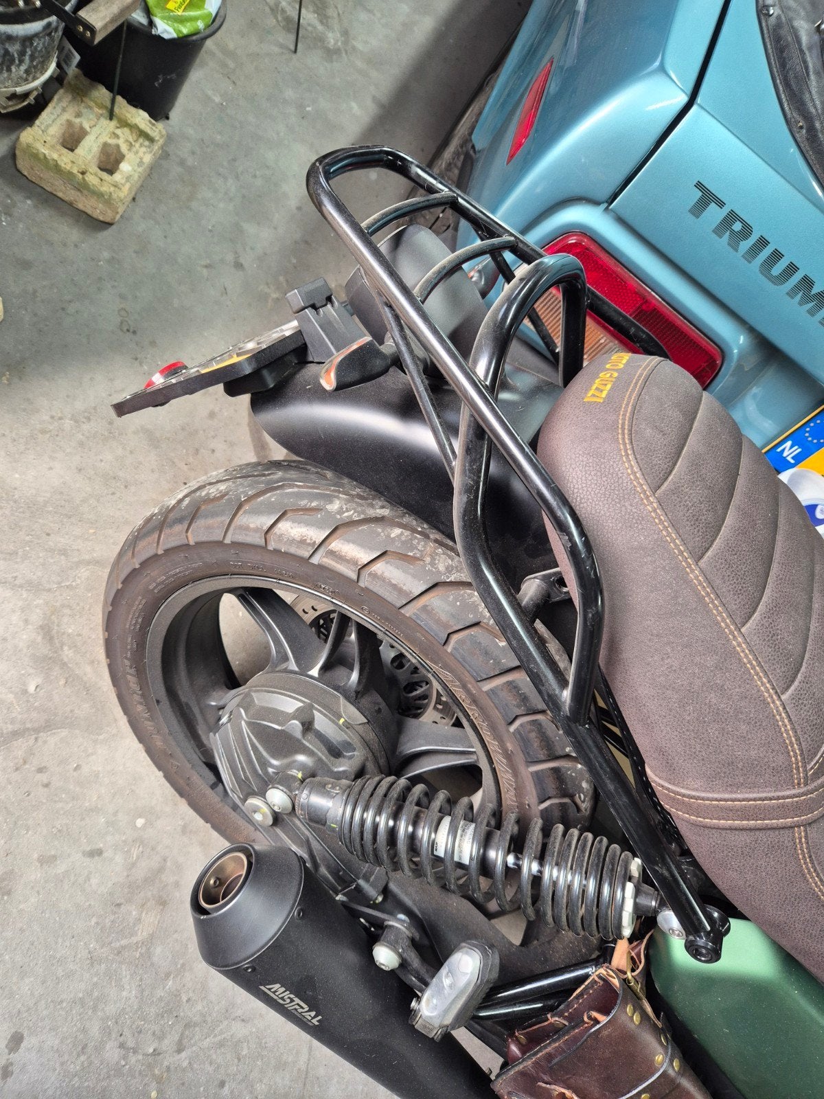 Bagagerek Moto Guzzi V7 Hepco en Becker, Motoren, Ophalen, Zo goed als nieuw