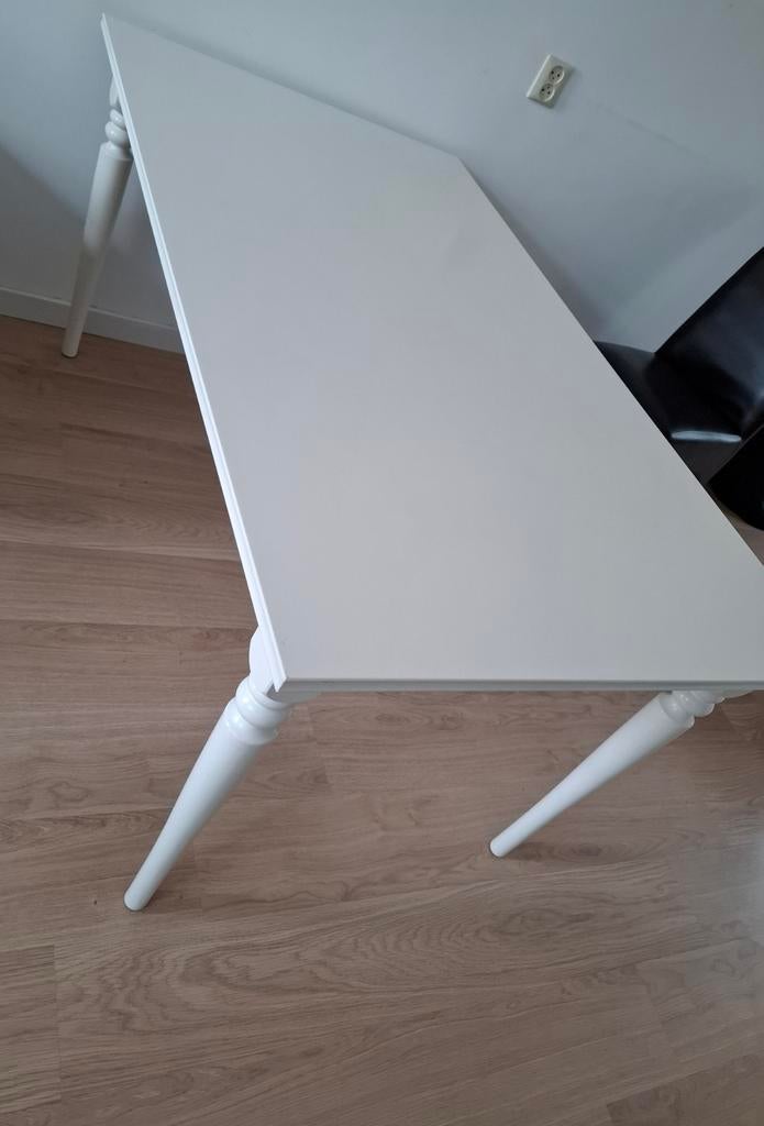 Ikea witte uitschuifbare eettafel., Ophalen, Rechthoekig, 150 tot 200 cm, 50 tot 100 cm