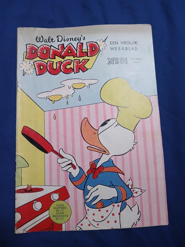Oude donald duck nr.51 uit 1959, Ophalen of Verzenden, Zo goed als nieuw, Walt Disney, Eén stripboek