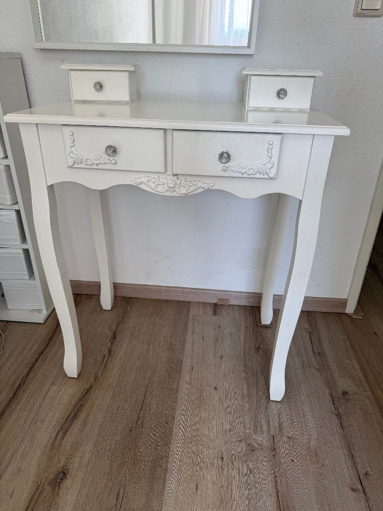 Witte kaptafel/make-up tafel, Huis en Inrichting, Tafels | Kaptafels, Ophalen, Gebruikt, 50 tot 100 cm, Minder dan 100 cm