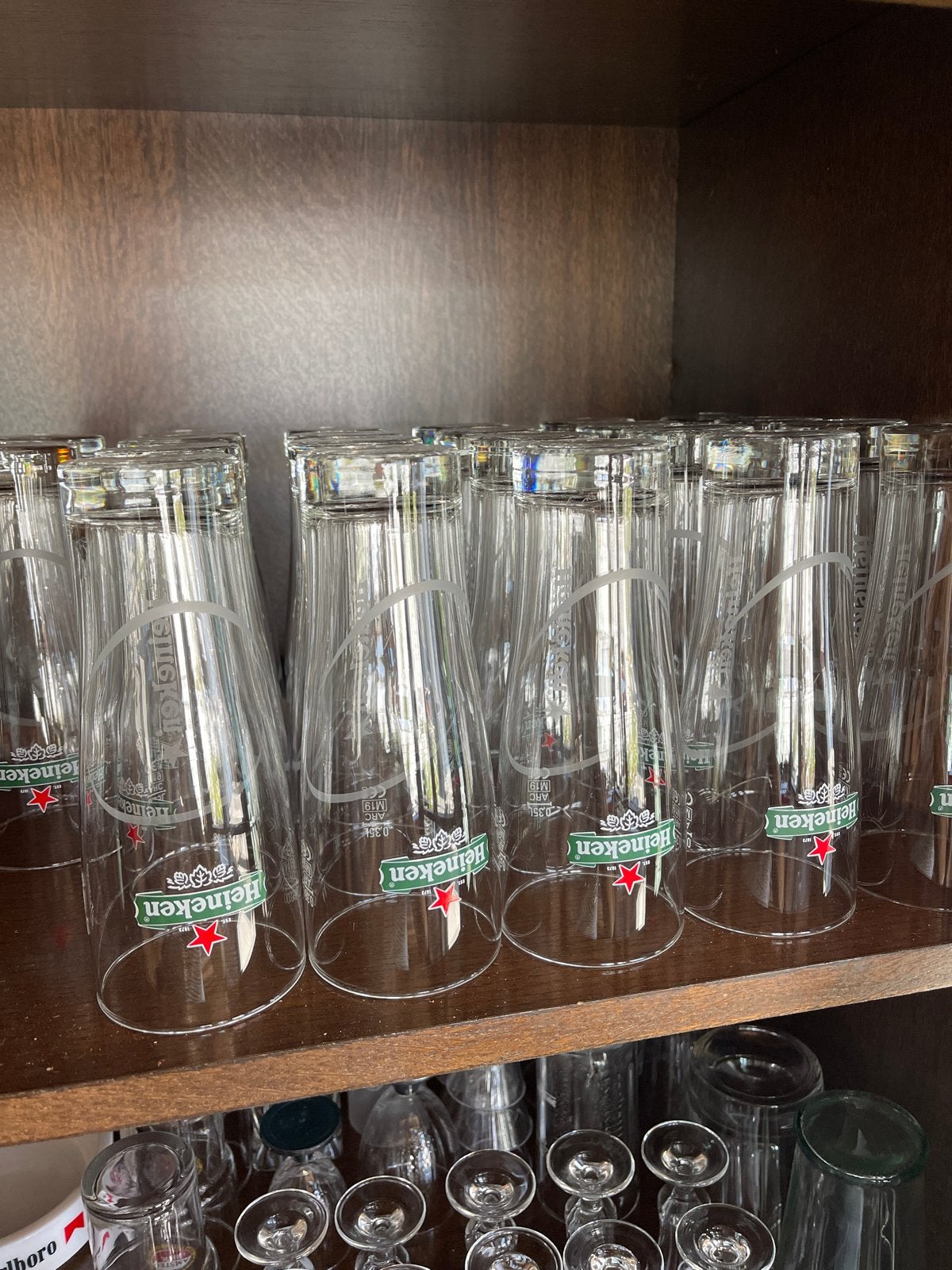 Set van 22 Heineken  bierglazen 35cl, Ophalen, Overige merken, Glas, Overige typen