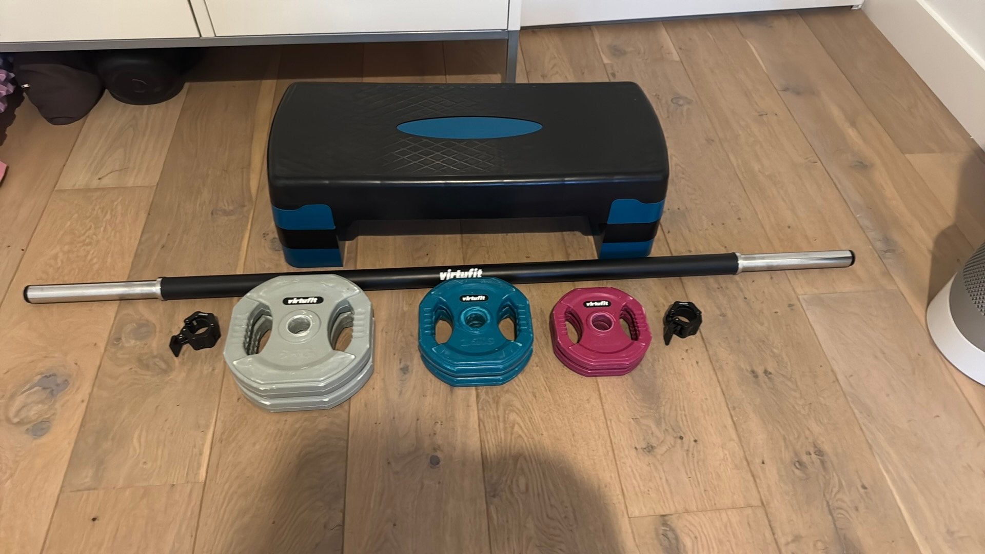 Bodypump set, Sport en Fitness, Ophalen, Zo goed als nieuw, Halterset