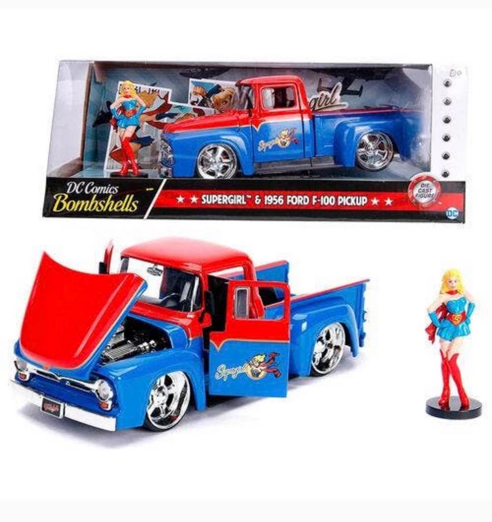 Ford F-100 Pick Up 1956 Supergirl DC-Comics Bombshells 1:24, Auto, Nieuw, Ophalen of Verzenden, H