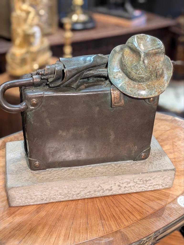 Bronzen koffer vorige eeuw. 30x27 cm, Antiek en Kunst, Antiek | Overige Antiek, Ophalen