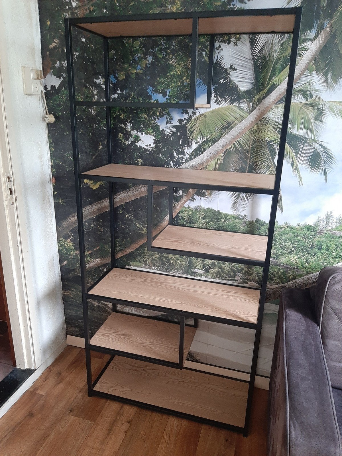 Industriële vakkenkast 82x48x174cm, Huis en Inrichting, Overige houtsoorten, Met plank(en), Gebruikt, 25 tot 50 cm