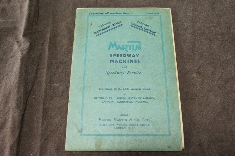 Martin Speedway machines Rudge JAP 1931-1936 parts list, Motoren, Ophalen of Verzenden, Overige merken