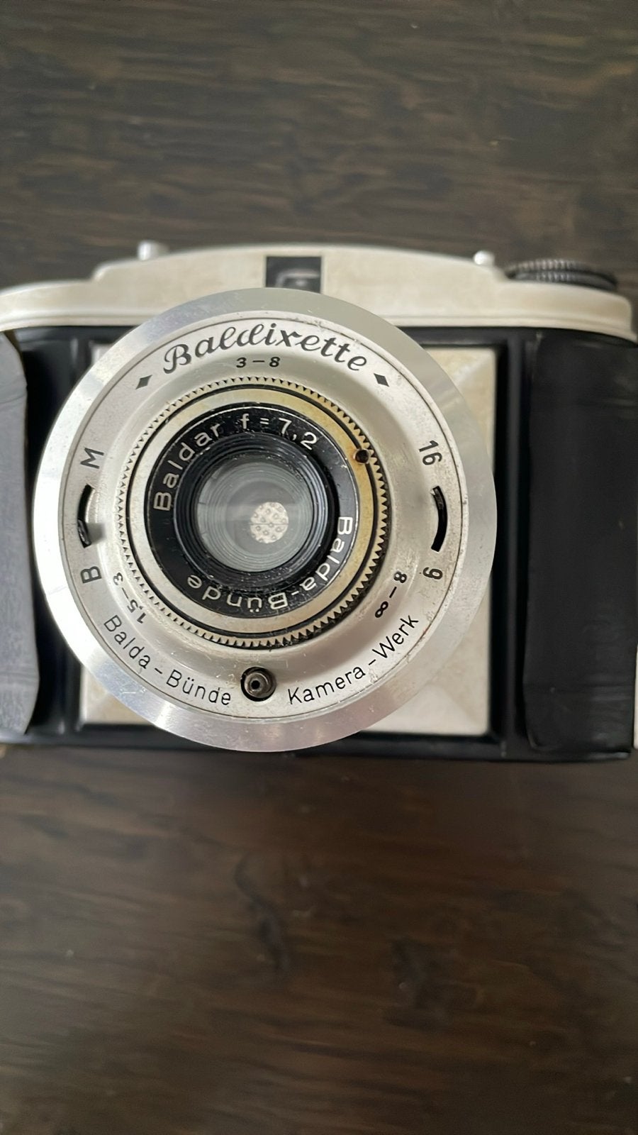 Vintage Balda Baldixette 3-8 camera met lederen tas, Audio, Tv en Foto, Fotocamera's Analoog, Ophalen of Verzenden, Gebruikt, Compact