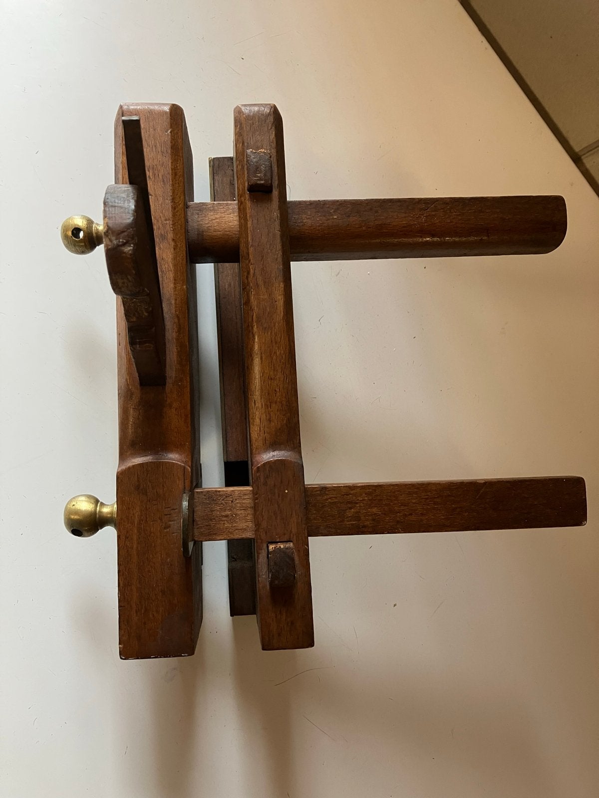 Antieke houten sponningschaaf met messing details, Ophalen of Verzenden