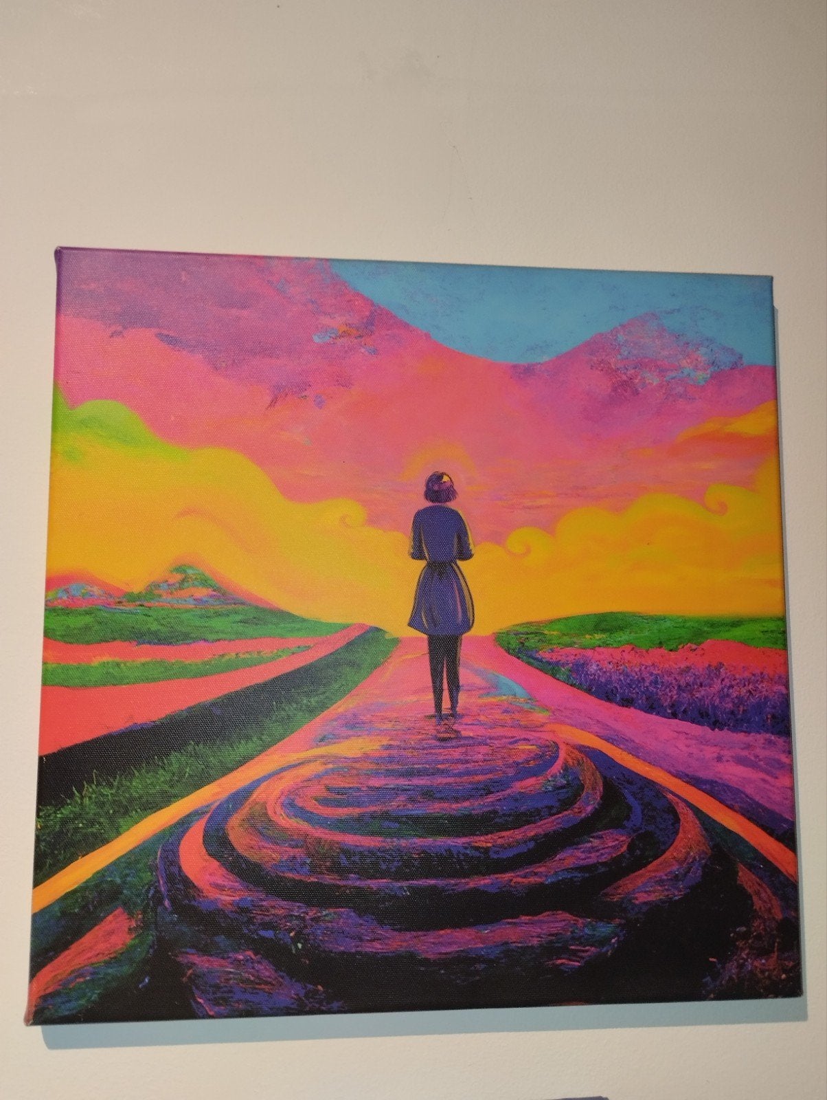 Psychedelic print illustration, kunst, art, painting, print, Ophalen