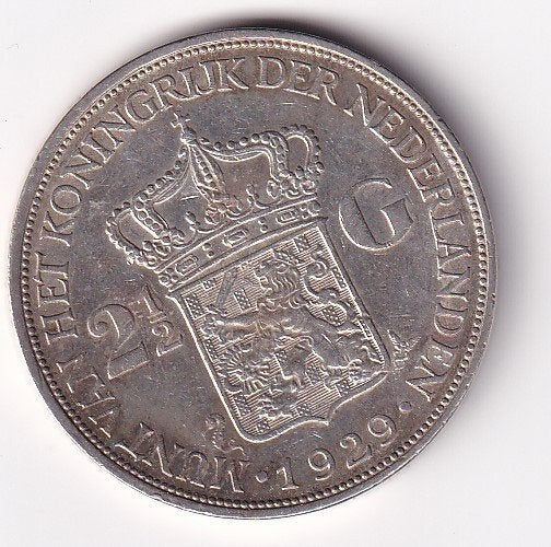 2 1/2 Gulden 1929 Fraai met Patina, Postzegels en Munten, Munten | Nederland, Zilver, Ophalen of Verzenden, Koningin Wilhelmina