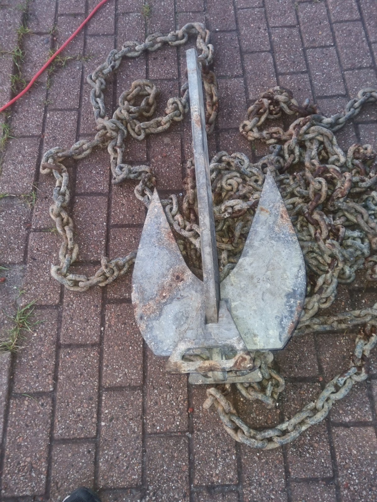 FOB HP Anker 50 kg met ketting voor grote schepen, Watersport en Boten, Ophalen, Gebruikt