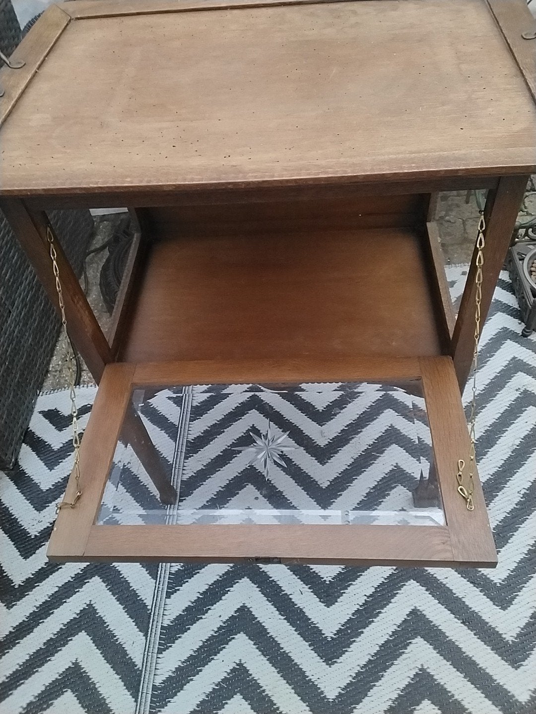 Antieke theekast/bijzettafel met dienblad, Ophalen of Verzenden