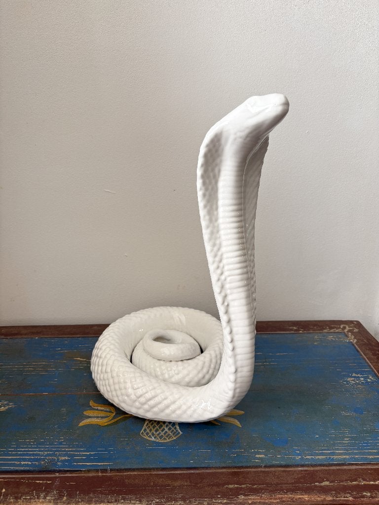 Vintage witte keramische cobra slang | Hollywood Regency, Antiek en Kunst, Ophalen of Verzenden