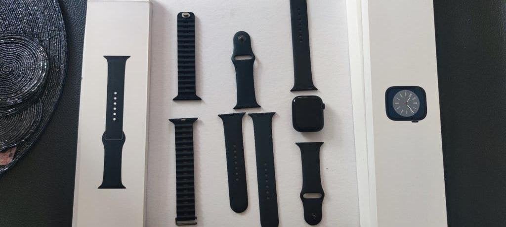 Apple watch 8 serie (45MM), Apple Watch ⌚️, Zwart, IOS, Ophalen of Verzenden