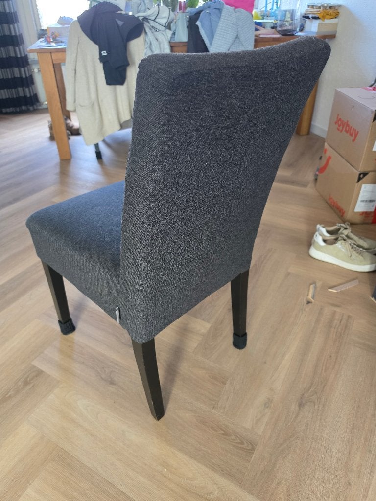Eetkamerstoelen antraciet 6x, Huis en Inrichting, Ophalen, Hout, Gebruikt, Grijs