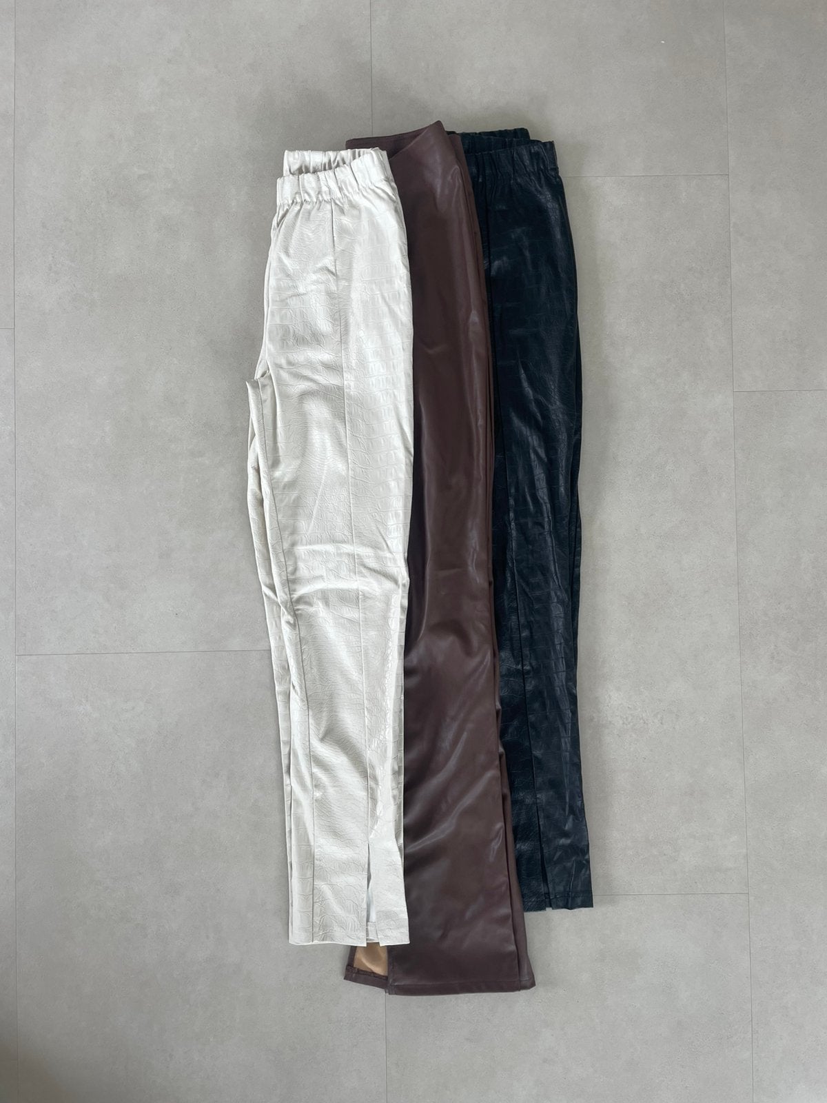 Set van 3 leren leggings, Kleding | Dames, Leggings, Maillots en Panty's, Legging, Bruin, Overige maten, Ophalen of Verzenden