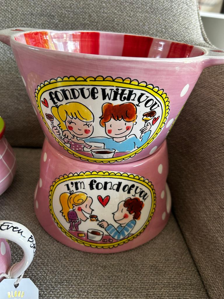 Blond Amsterdam Fondue Set "I'm Fond of You" - Nieuw, Ophalen of Verzenden, Nieuw, Waxinelicht, Fondueset