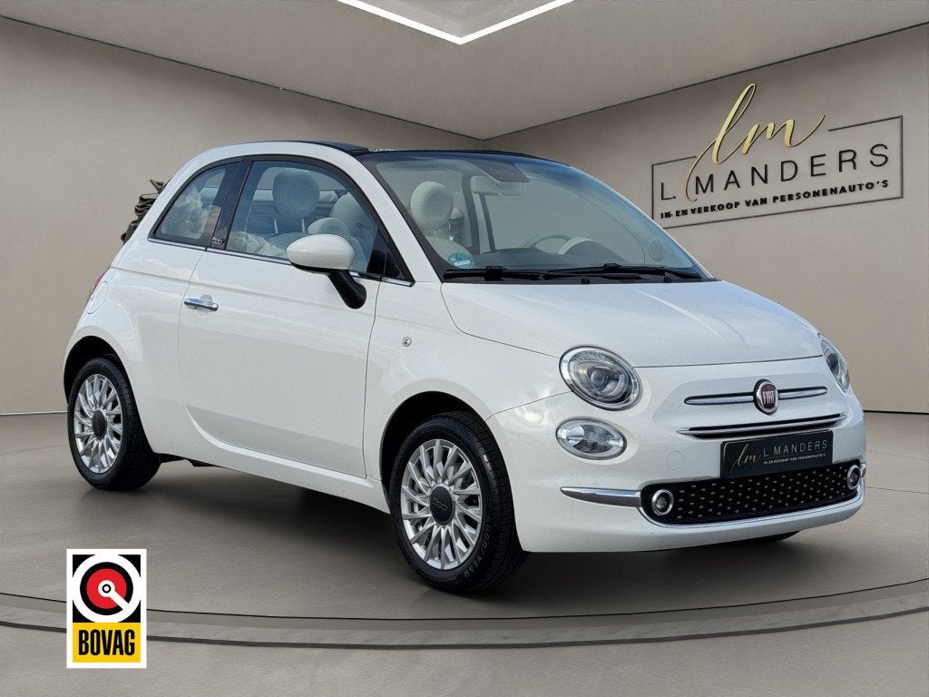 Fiat 500C 1.2 Lounge 2019 WIT | Cabriolet | Display | PDC, Auto's, Fiat, Keurmerk '100% Onderhouden', 4 cilinders, Cabriolet, 4 stoelen