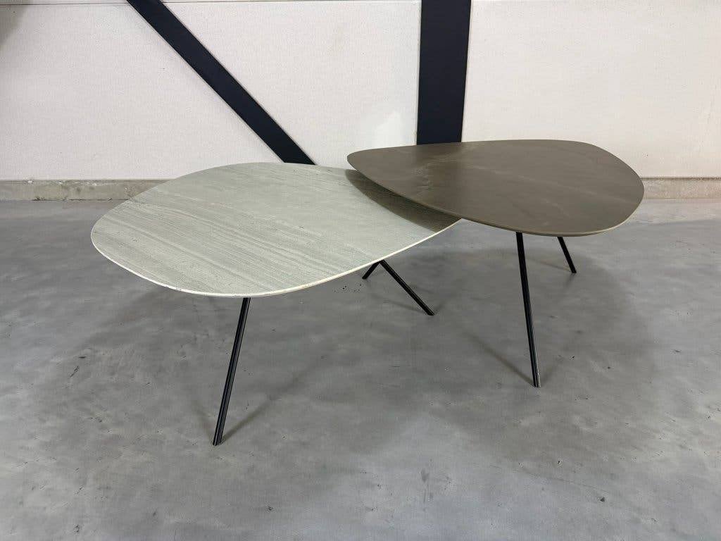 Leolux Liliom salontafels - set van 2 - topstaat, Ophalen, 50 tot 100 cm, Rond, 50 tot 100 cm