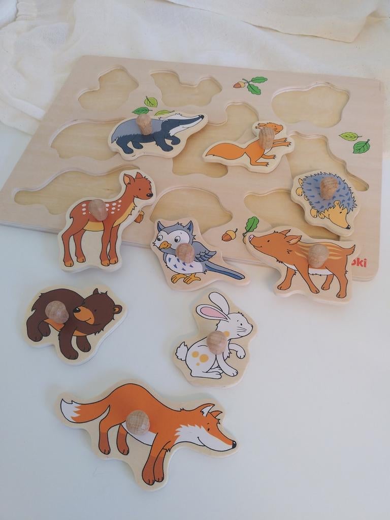 Goki Steekpuzzel Bosdieren - Houten Legpuzzel, 2 tot 4 jaar, Gollnest & Kiesel GmbH & Co. KG, Langenhorner Chaussee 100, 22415 Hamburg, Duitsland