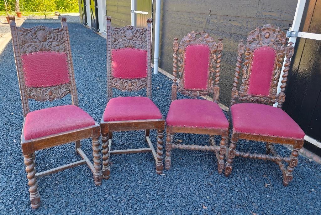 franse renaissance stoelen, Ophalen, Gebruikt, Vier, Stof