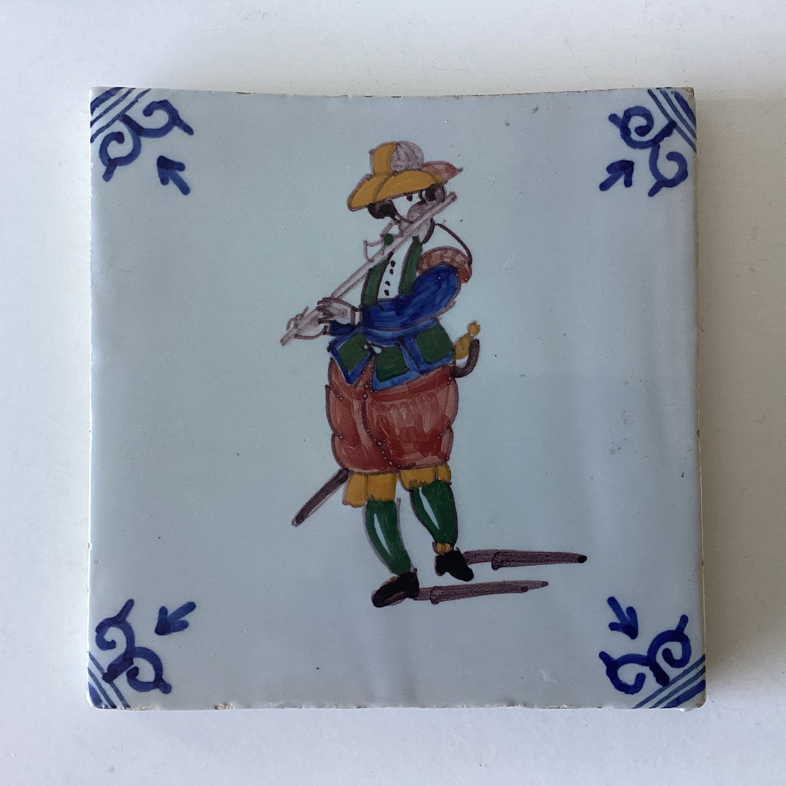 Polychrome handbeschilderde tegel Royal Tichelaar Makkum, Ophalen of Verzenden