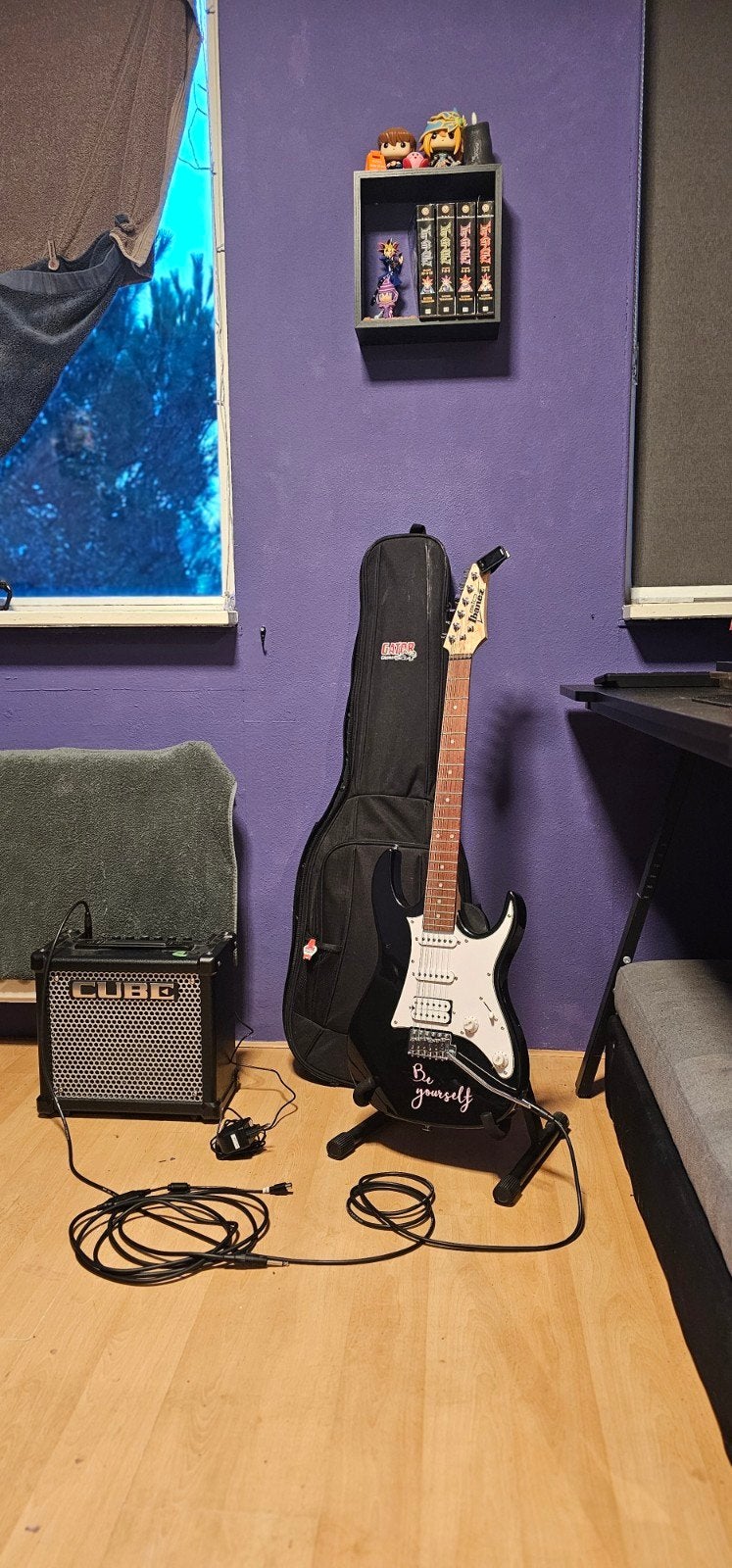 Ibanez GRX40 gitaar + Roland Cube amp + Rocksmith kabel, Gebruikt, Ibanez, Met versterker, Ophalen of Verzenden