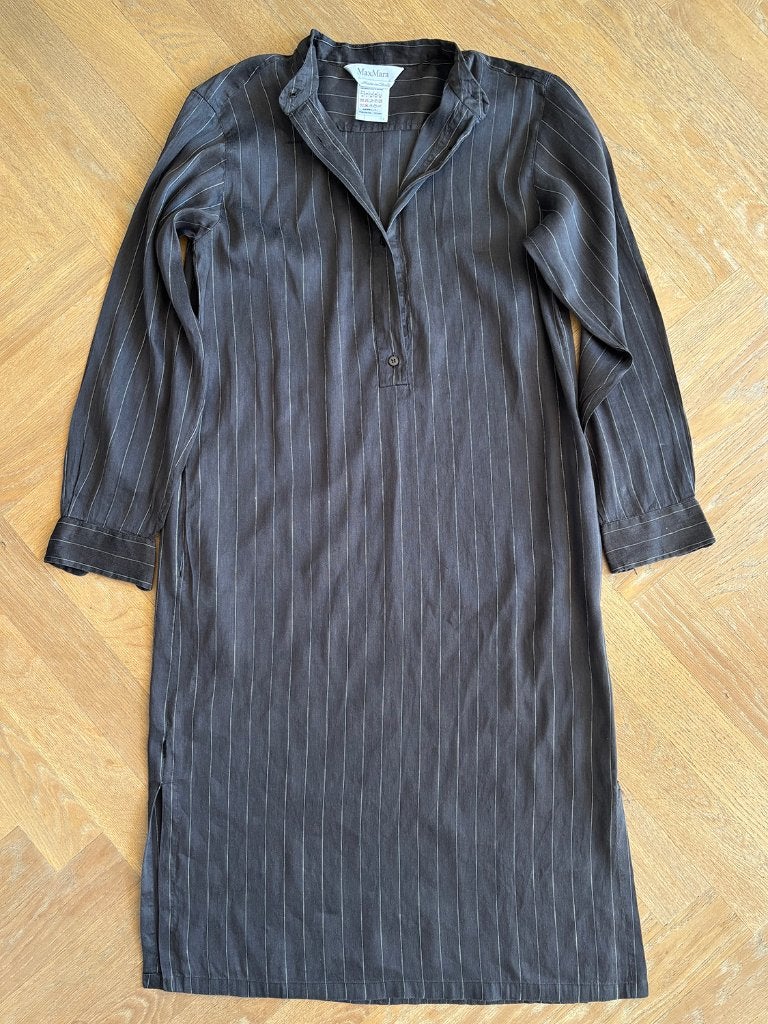 Max Mara kaftan-tuniek, linnen-zijde, maat 38, antraciet, Maat 38/40 (M), Max Mara, Ophalen of Verzenden, Grijs