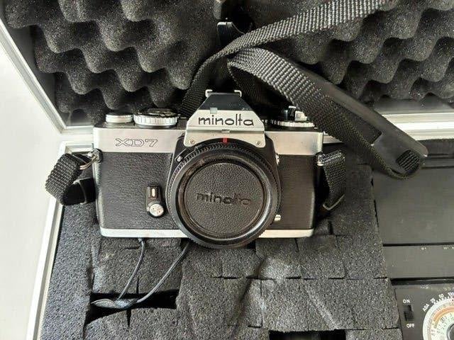 Minolta XD7 analoge camera met toebehoren, Audio, Tv en Foto, Ophalen, Gebruikt, Spiegelreflex, Minolta