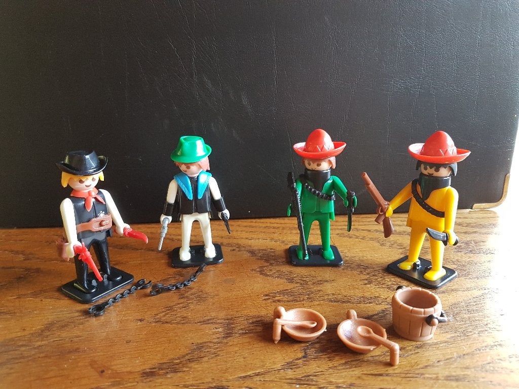 Playmobil 3620 Sheriff+Hulp, 3621 Bandieten, vintage, Ophalen of Verzenden, Gebruikt, Complete set