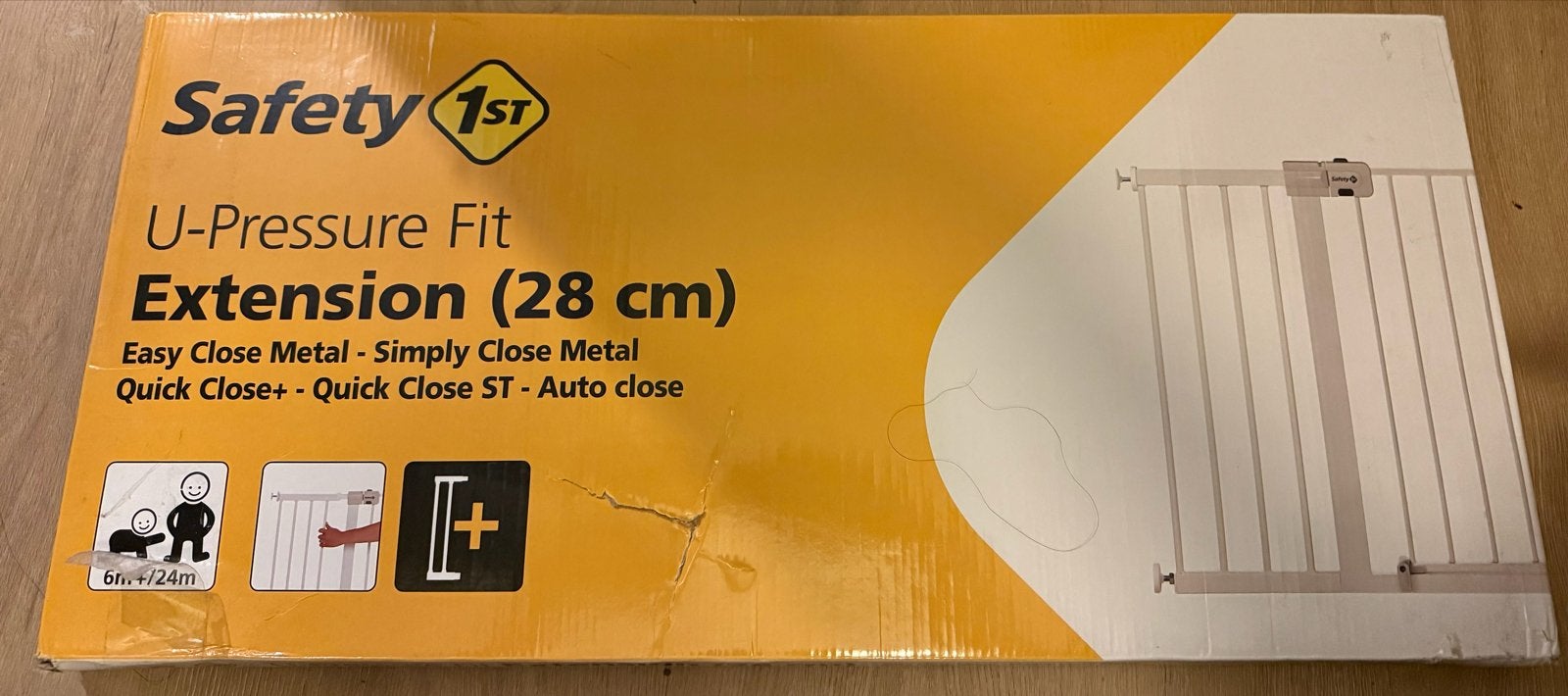 Safety 1st Easy Close Metal Traphekje + verlengstuk 28cm, Kinderen en Baby's, Ophalen, Nieuw, 100 tot 115 cm, Klemhekje