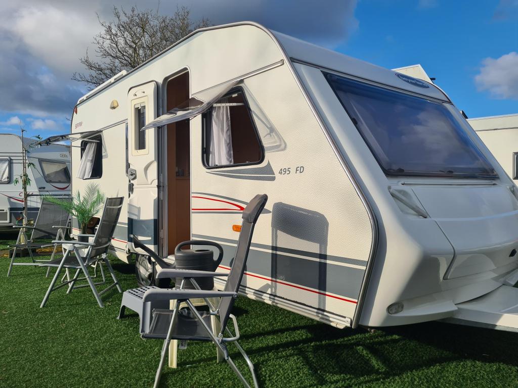 BEIJERLAND SPRINTER JUBILEE 495 FD 2007 / VOORTENT &, Caravans en Kamperen, Caravans, Bedrijf, 1000 - 1250 kg, Rondzit, Beyerland