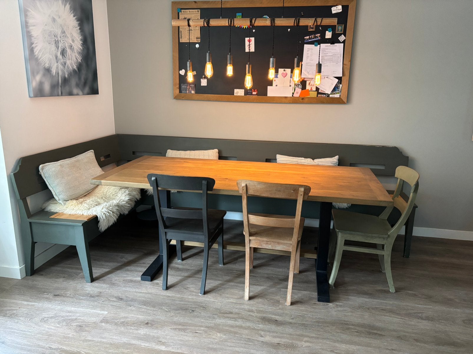 Eettafel eiken 200x90 incl stalen poten, Huis en Inrichting, Tafels | Eettafels, Ophalen, Robuust, stoer, Eikenhout, 50 tot 100 cm