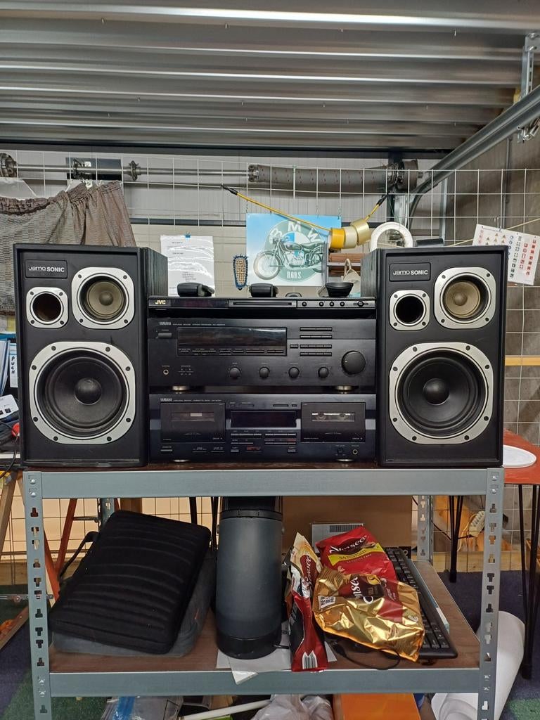 Yamaha stereo set met JVC DVD speler en speakers, Ophalen of Verzenden