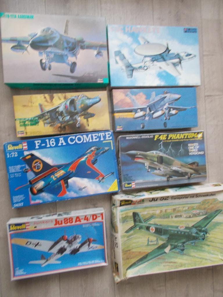 1/72 per stuk 12 euro F4 F16 F18 F111 Ju 52 88 Verzenden kan, Ophalen, Nieuw, Vliegtuig, Hasegawa