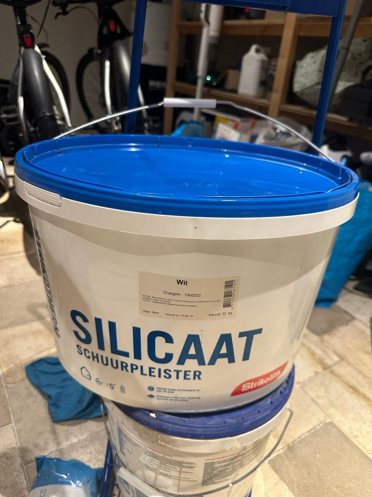 Strikolith Silicaat Schuurpleister Wit 22kg, Ophalen, Wit, Nieuw, Verf