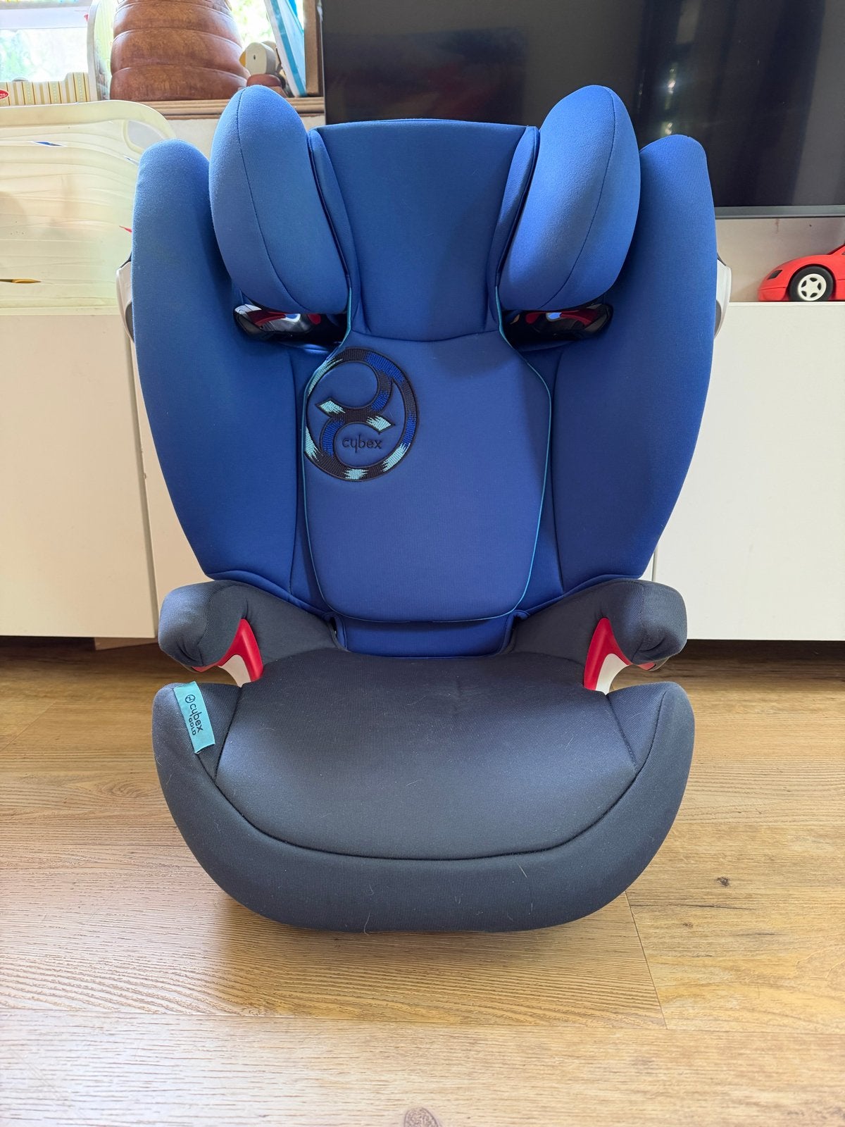 Cybex Solution S-Fix autostoel - Blauw, Autogordel of Isofix, Gebruikt, 15 t/m 36 kg, Verstelbare rugleuning