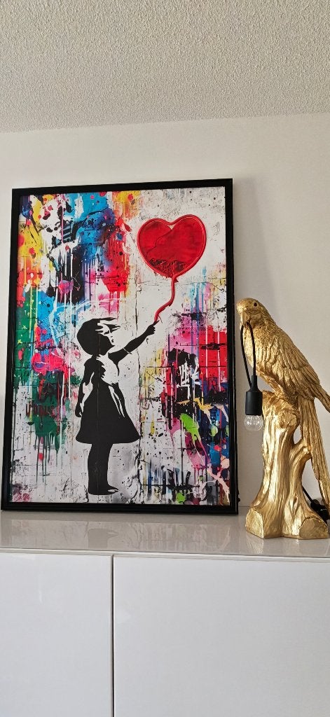 Reinders "Streetart Balloon Girl" schilderij LED NEON, Ophalen