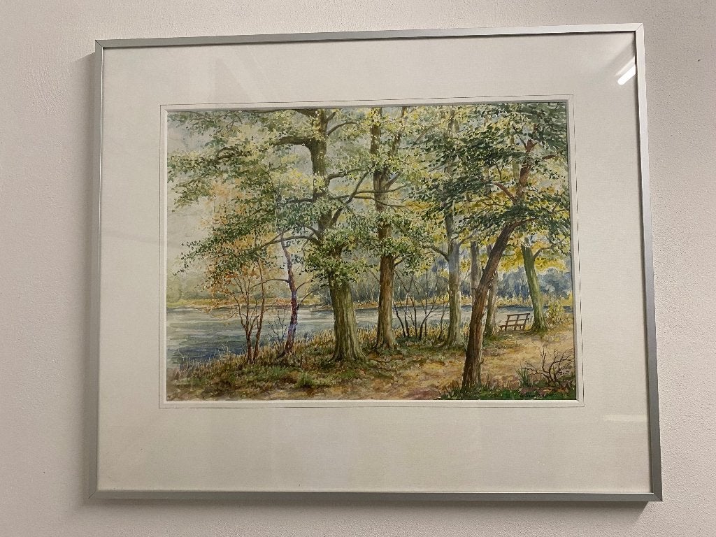 Originele Brabantse Landschap Aquarellen - Ingelijst, Antiek en Kunst, Ophalen, Achter glas, Realistisch, Landschap