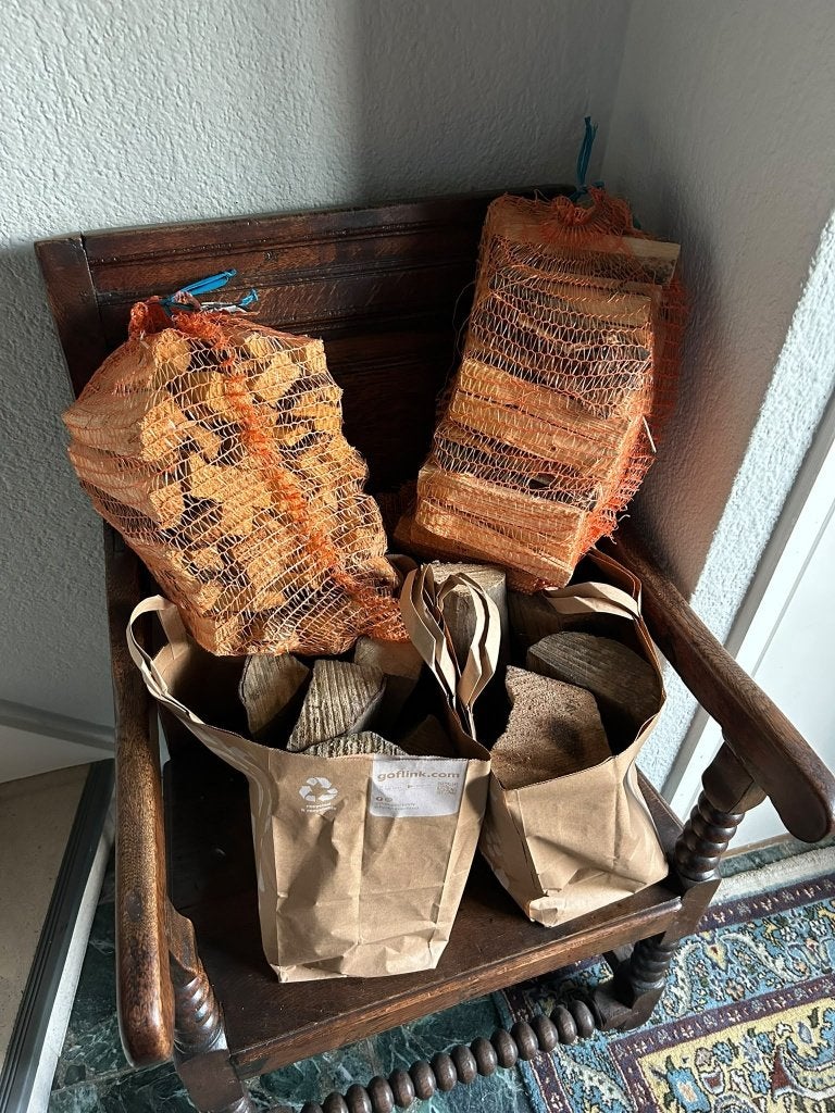 Haardhout en 2 zakken aanmaakhout, Minder dan 3 m³, Ophalen, Beukenhout, Blokken
