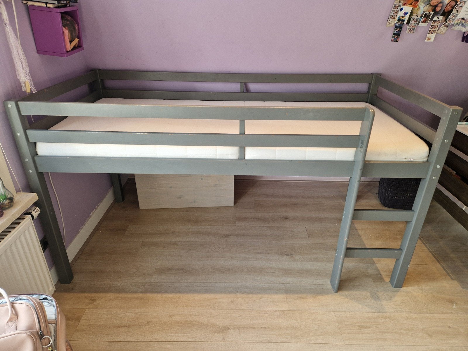Half hoog slaper met trap (inclucief matras), Ophalen, Gebruikt, Hoogslaper