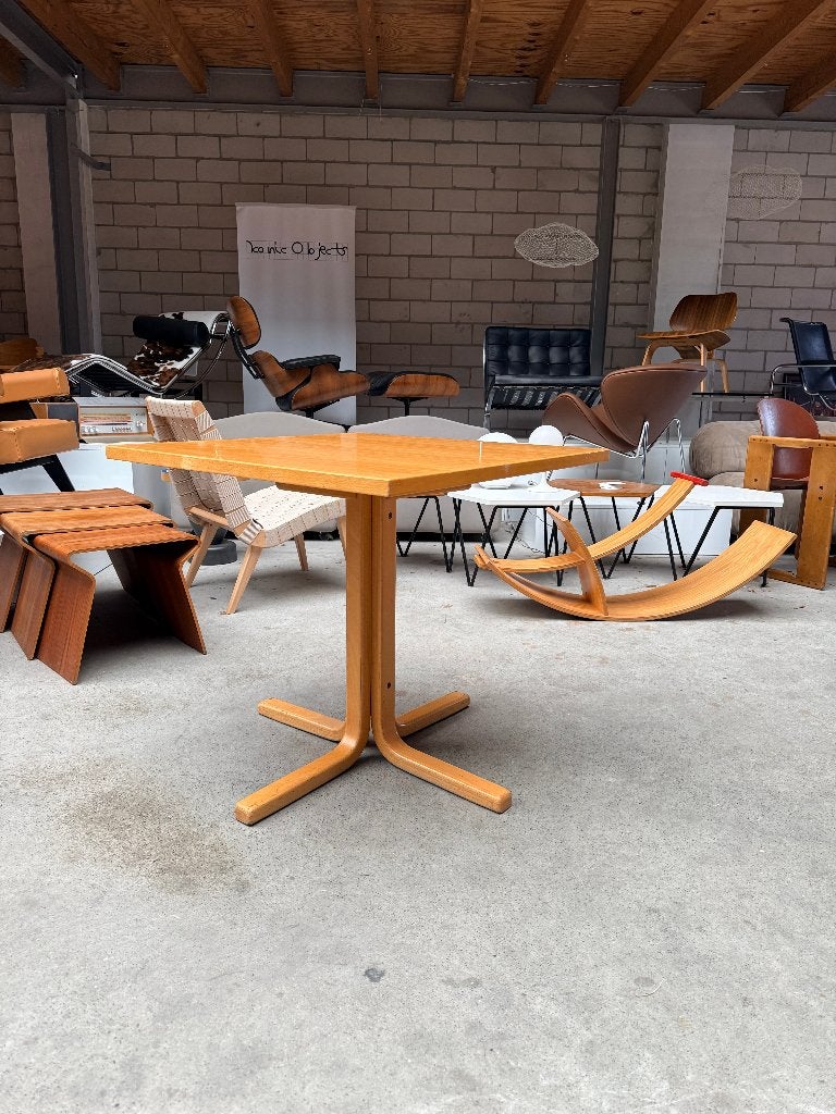 Vintage Deense design eettafel/bistrotafel (voorraad: 2), Ophalen, Gebruikt, 50 tot 100 cm, Vierkant