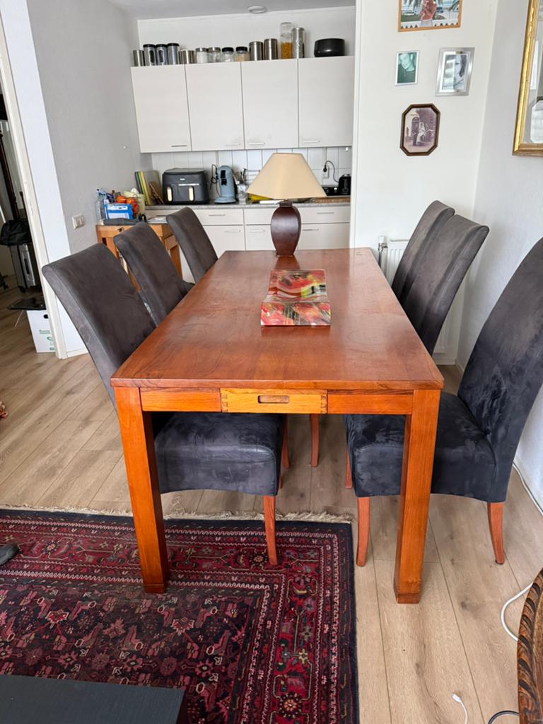 Eettafel Kersen hout, Huis en Inrichting, Ophalen, Gebruikt, 200 cm of meer, 50 tot 100 cm