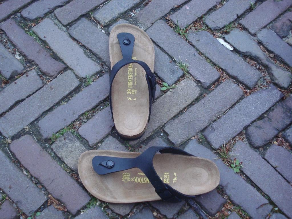 BIRKENSTOCK GIZEH ZWART 39 NIEUW GRATIS VERZENDING PER POST, Slippers, Verzenden, Zwart, Nieuw