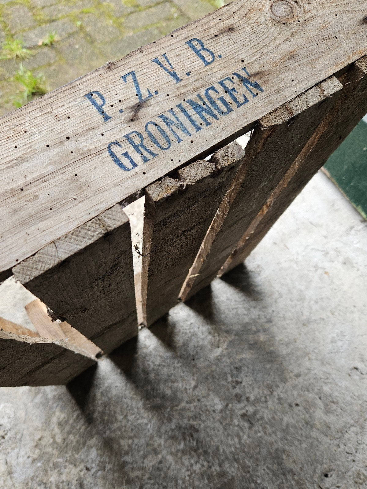 Vintage aardappelkistjes PZVB Groningen, Ophalen, Gebruikt