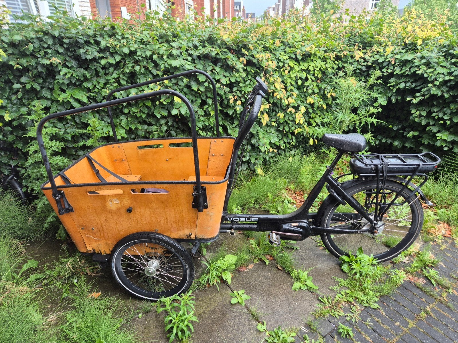 Vogue bakfiets met bafang m400 middenmotor, Ophalen, Gebruikt, 4 kinderen of meer