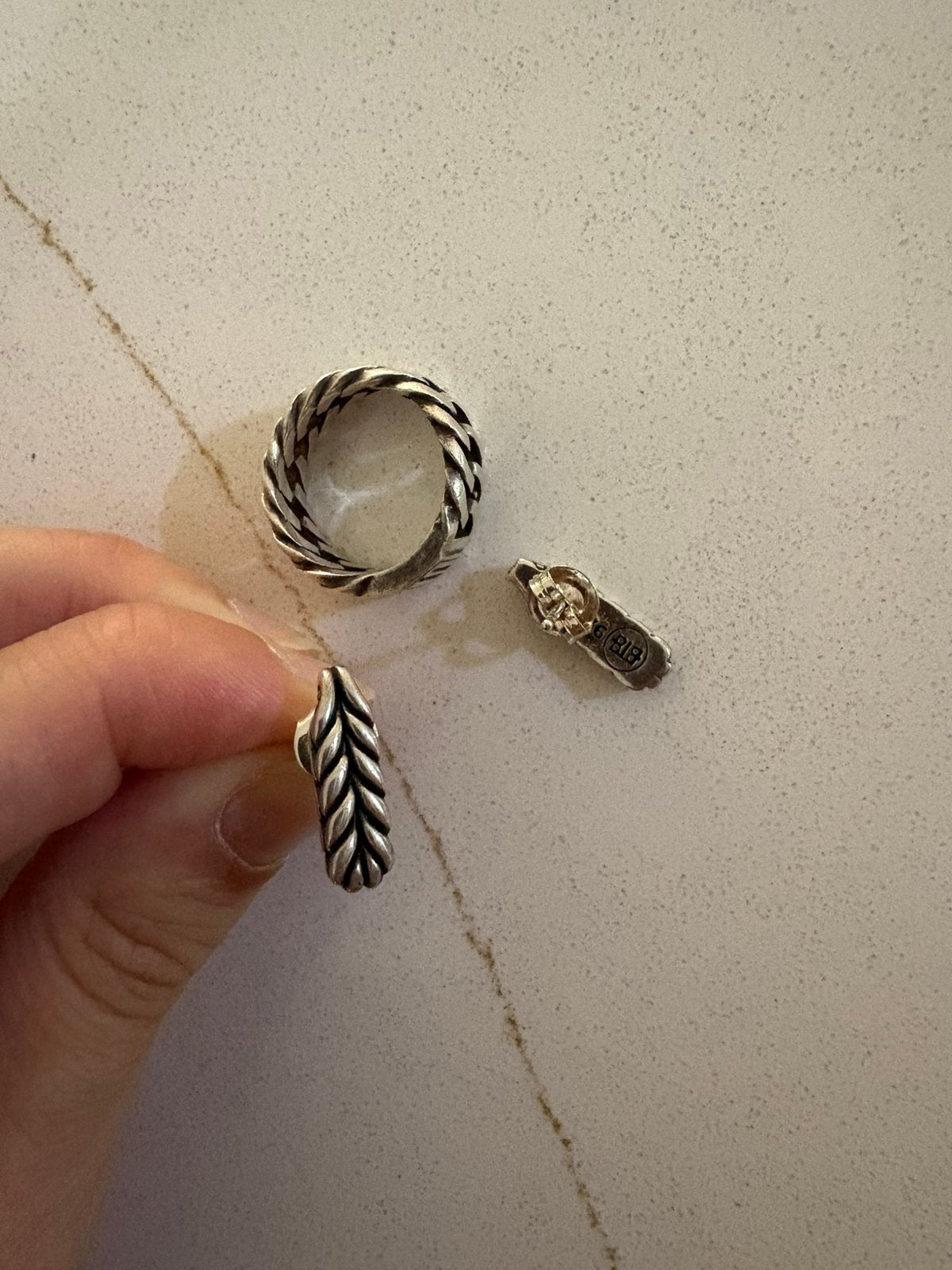Buddha to buddha ring & oorbellen, Ophalen, Zo goed als nieuw, Zilver, Overige merken