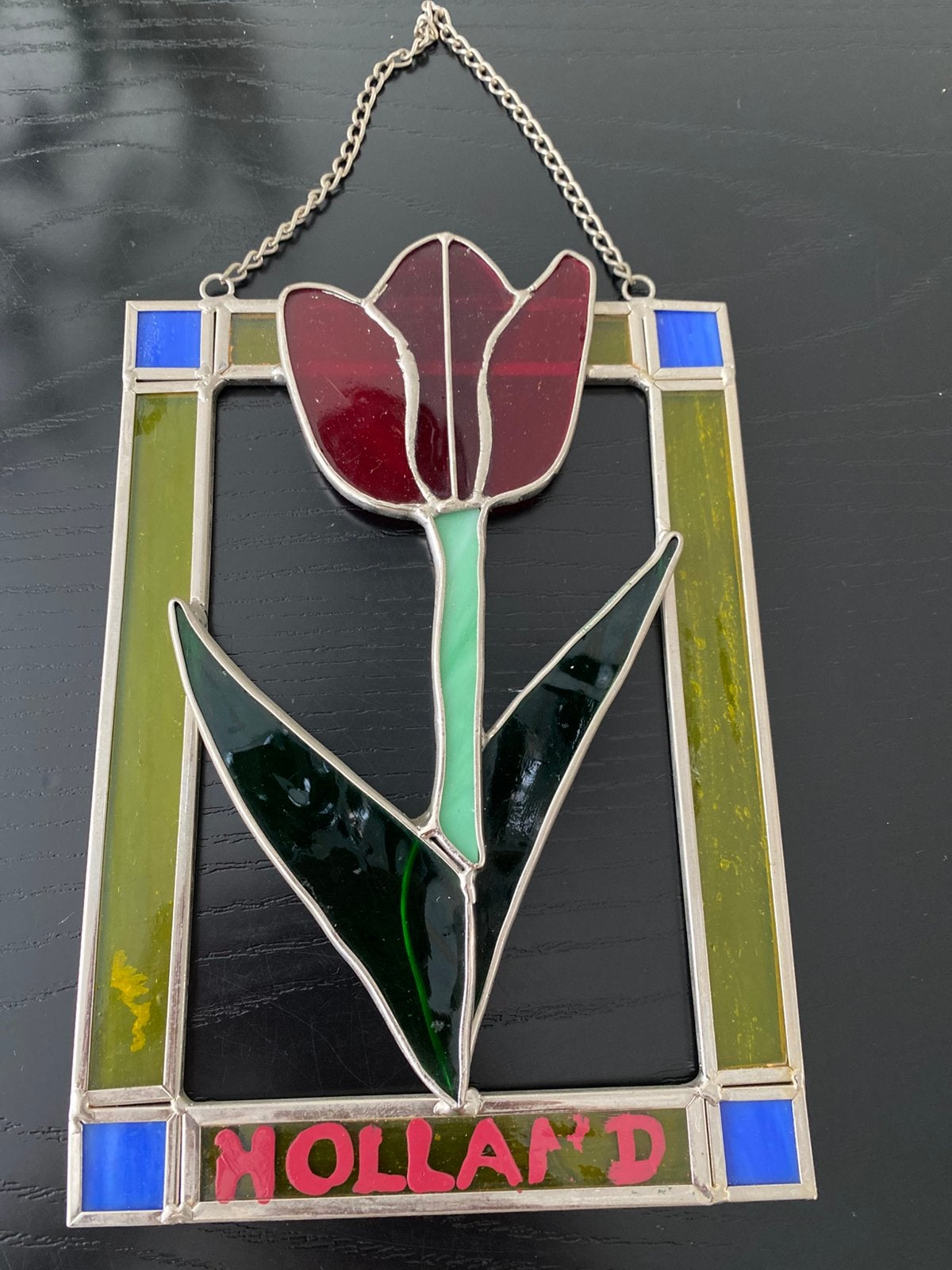 Glas-in-lood Tifany- raamhanger TULP-Holland, Antiek en Kunst, Ophalen of Verzenden