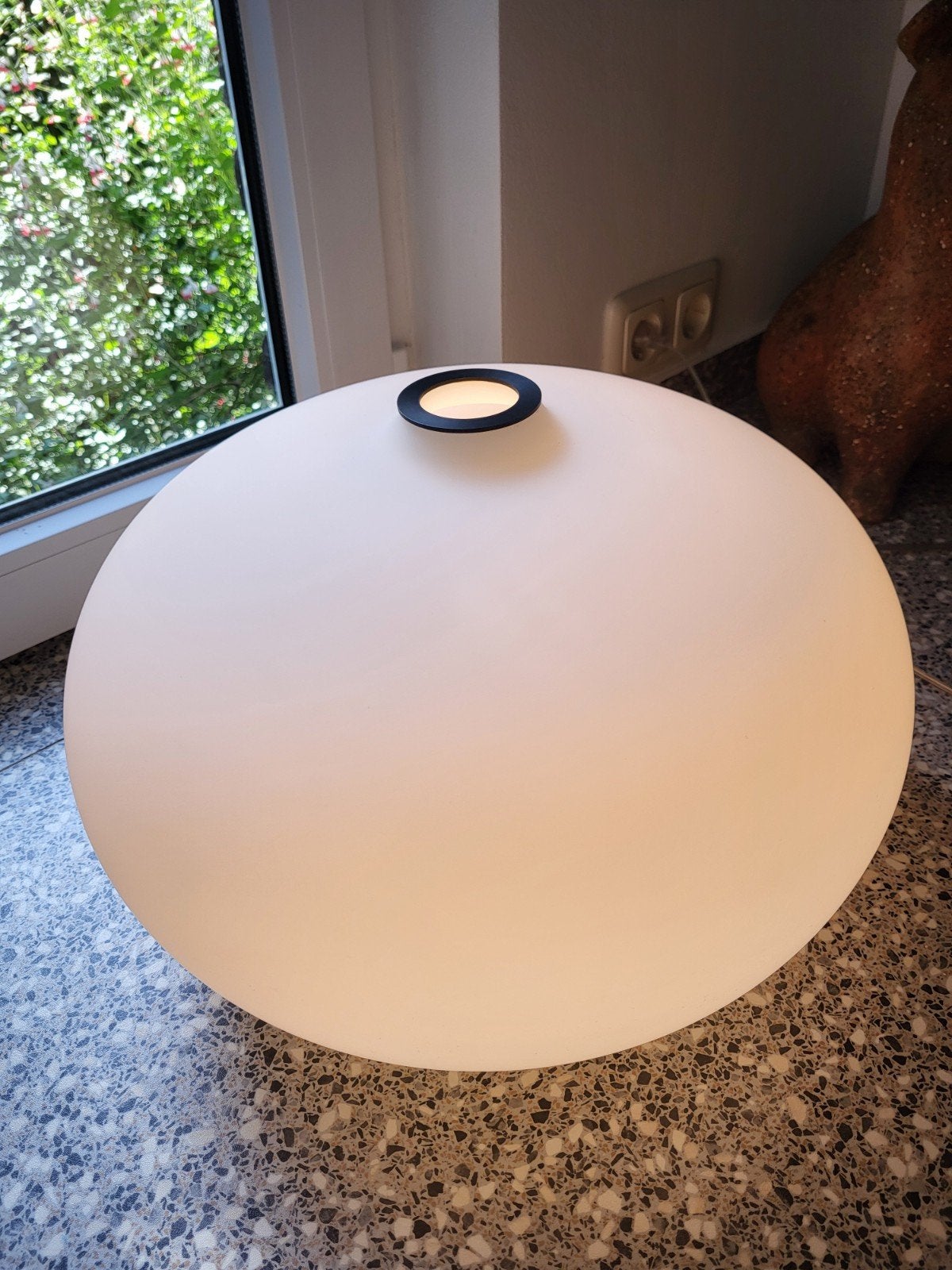 Originele Natuzzi Globe Lamp – Vintage Italiaans Design, Gebruikt, Overige merken, 26 cm, Wit