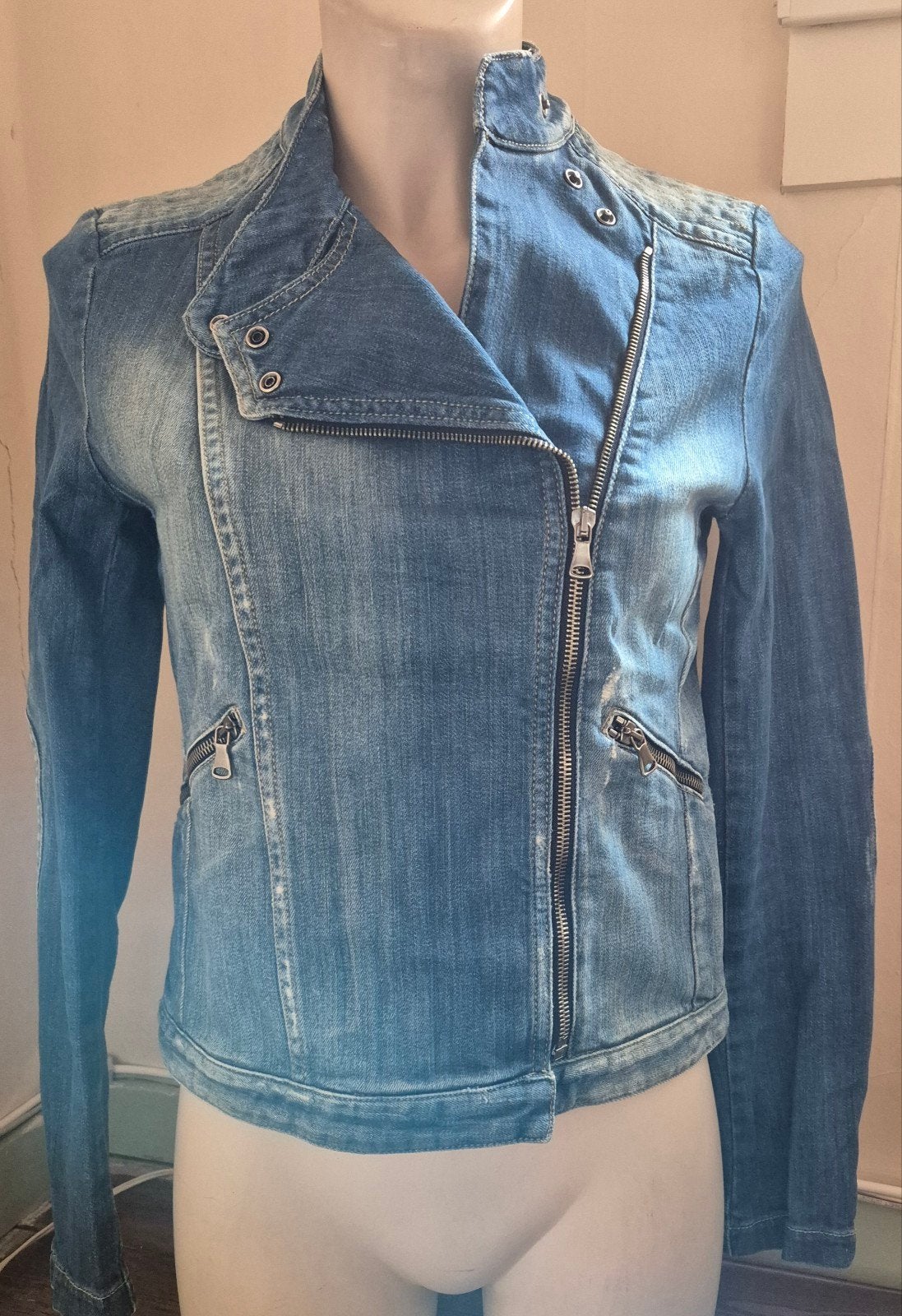 Ba&sh Melvin spijkerjack maat 34 (XS), Blauw, Ophalen of Verzenden, Zo goed als nieuw, Ba&sh